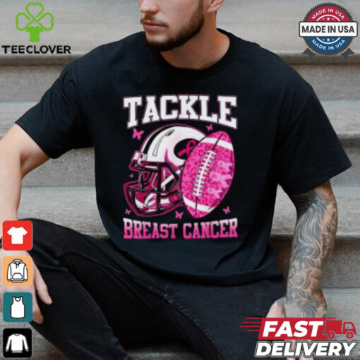 Pink Ribbon Breast Cancer Awareness Shirt, Tackle Cancer with Football Spirit