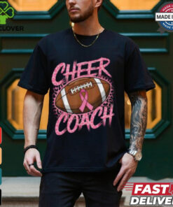 Pink Ribbon Football Shirt, Breast Cancer Awareness for Cheer Coaches
