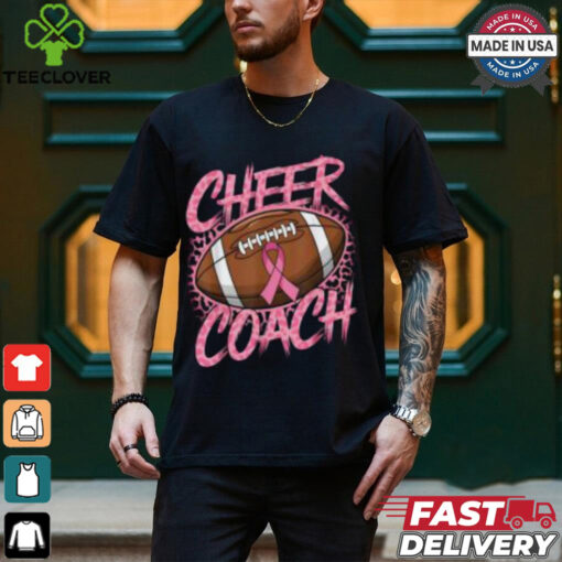 Pink Ribbon Football Shirt, Breast Cancer Awareness for Cheer Coaches