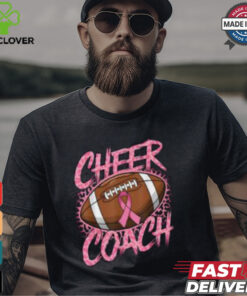 Pink Ribbon Football Shirt, Breast Cancer Awareness for Cheer Coaches