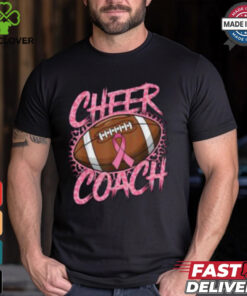 Pink Ribbon Football Shirt, Breast Cancer Awareness for Cheer Coaches