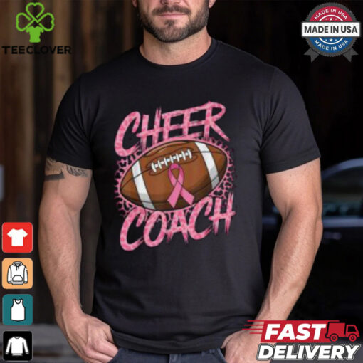 Pink Ribbon Football Shirt, Breast Cancer Awareness for Cheer Coaches