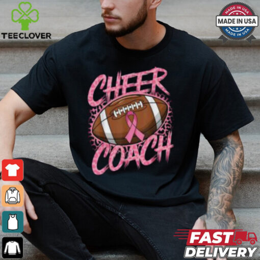 Pink Ribbon Football Shirt, Breast Cancer Awareness for Cheer Coaches
