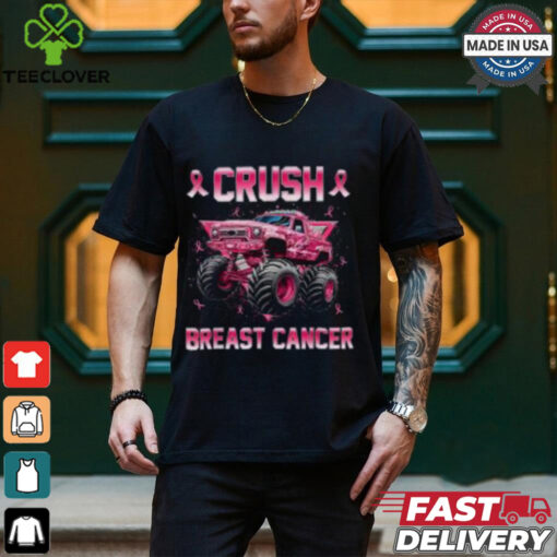 Pink Ribbon Monster Truck Breast Cancer Awareness Shirt for Kids, Support Tee