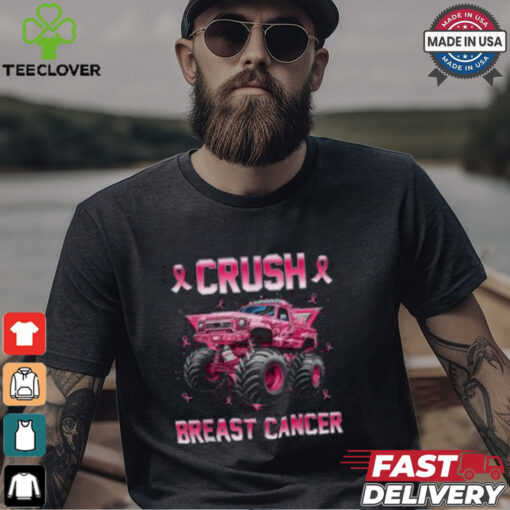 Pink Ribbon Monster Truck Breast Cancer Awareness Shirt for Kids, Support Tee
