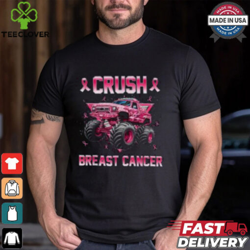 Pink Ribbon Monster Truck Breast Cancer Awareness Shirt for Kids, Support Tee