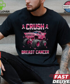 Pink Ribbon Monster Truck Breast Cancer Awareness Shirt for Kids, Support Tee