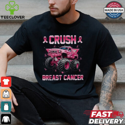 Pink Ribbon Monster Truck Breast Cancer Awareness Shirt for Kids, Support Tee