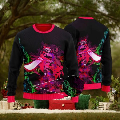 Pink Rose Goku Black Zamasu Art Ugly Xmas Sweater