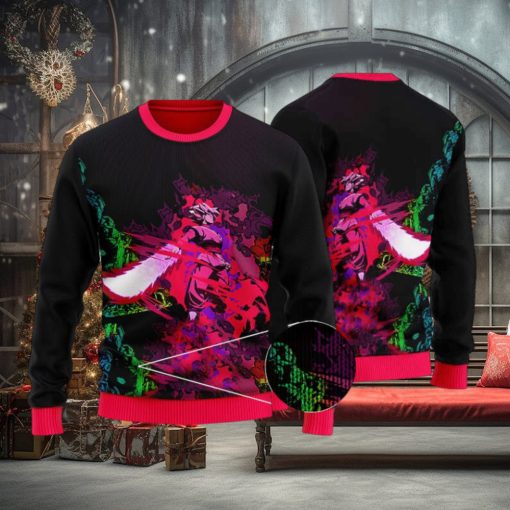 Pink Rose Goku Black Zamasu Art Ugly Xmas Sweater