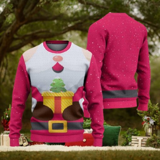 Pink Santa Claus Ugly Christmas Sweater Knitted Gift For Men And Women