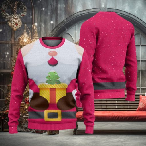 Pink Santa Claus Ugly Christmas Sweater Knitted Gift For Men And Women