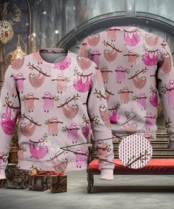 Pink Sloth Cute Funny Fashionable Family Gift 3D Full Print Ugly Sweater Christmas Gift Sweater