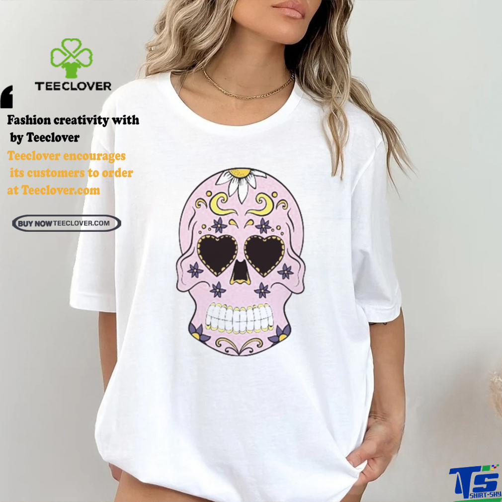 Pink Sugar Skull With Flowers T Shirt Pink Sugar Skull With Flowers T Shirt