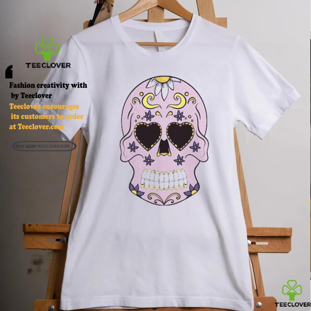 Pink Sugar Skull With Flowers T Shirt Pink Sugar Skull With Flowers T Shirt