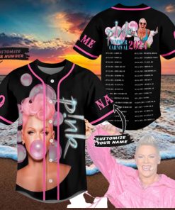 Pink Summer Carnival 2024 Personalized Baseball Jersey