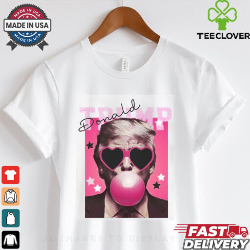 Pink Sun Glasses Trump Bubble Gum Funny Trump Sweater, Election 2024 Trump Shirt