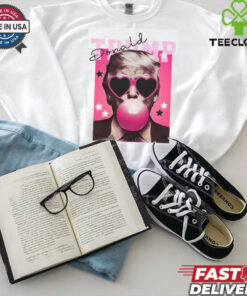 Pink Sun Glasses Trump Bubble Gum Funny Trump Sweater, Election 2024 Trump Shirt