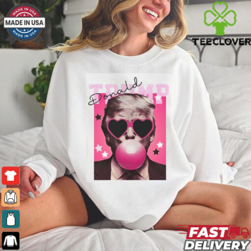 Pink Sun Glasses Trump Bubble Gum Funny Trump Sweater, Election 2024 Trump Shirt