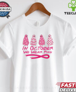 Pink ghost October Breast Cancer Awareness shirt