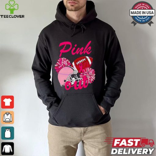 Pink out football helmet Breast Cancer hoodie, sweater, longsleeve, shirt v-neck, t-shirt