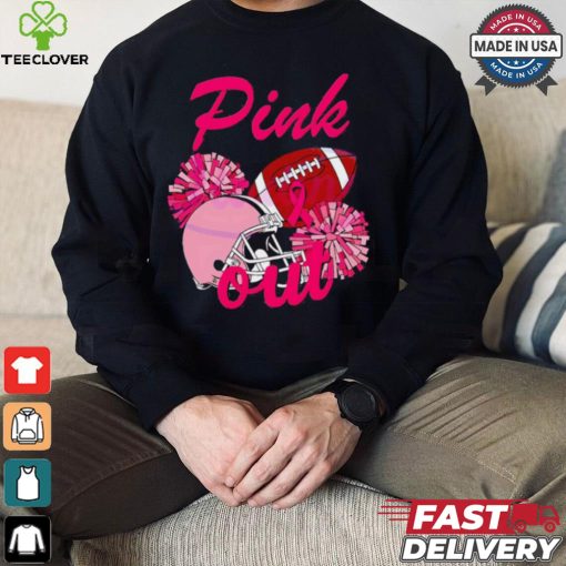 Pink out football helmet Breast Cancer hoodie, sweater, longsleeve, shirt v-neck, t-shirt