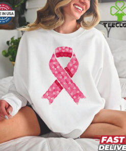 Pink ribbon heart October Breast Cancer Awareness shirt
