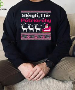 Pink sleigh the patriarchy feminist Christmas shirt