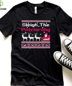 Pink sleigh the patriarchy feminist Christmas hoodie, sweater, longsleeve, shirt v-neck, t-shirt