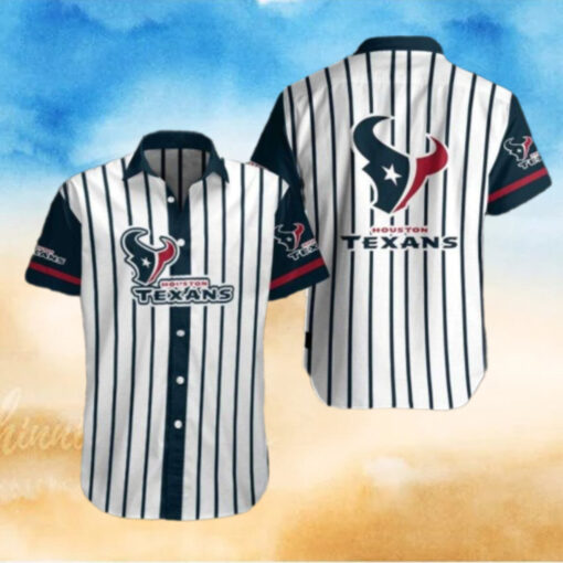 Pinstripe Pride – Houston Texans Fanatic Hawaiian Formal Shirt