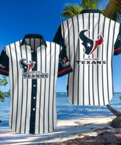 Pinstripe Pride – Houston Texans Fanatic Hawaiian Formal Shirt