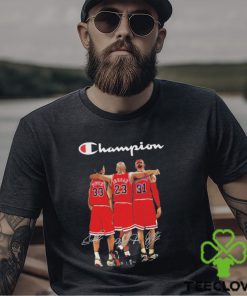 Pippen Jordan and Rodman Champions 2023 signatures shirt