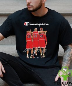 Pippen Jordan and Rodman Champions 2023 signatures shirt