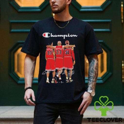 Pippen Jordan and Rodman Champions 2023 signatures shirt