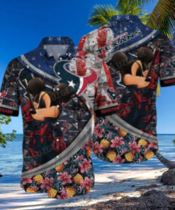 Pirate Cartoon Character Mickey Houston Texans Hawaiian Shirt