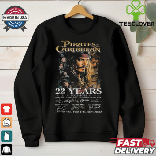 Pirates Of The Caribbean 22 Years 2003 2025 Thank You For The Memories Signatures Shirt