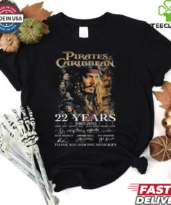 Pirates Of The Caribbean 22 Years 2003 2025 Thank You For The Memories Signatures Shirt