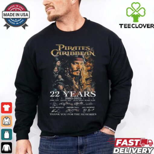 Pirates Of The Caribbean 22 Years 2003 2025 Thank You For The Memories Signatures Shirt
