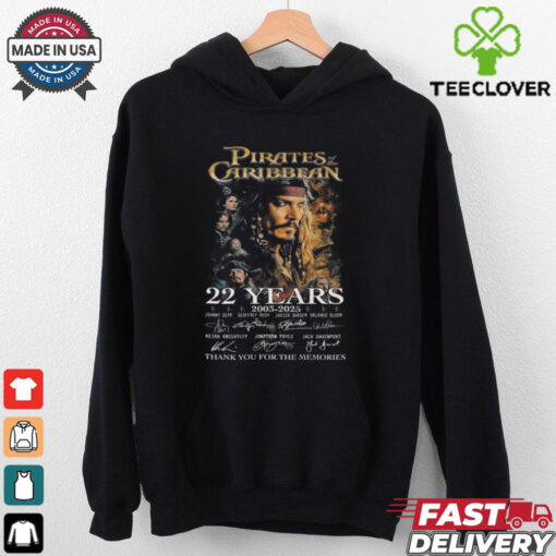 Pirates Of The Caribbean 22 Years 2003 2025 Thank You For The Memories Signatures Shirt