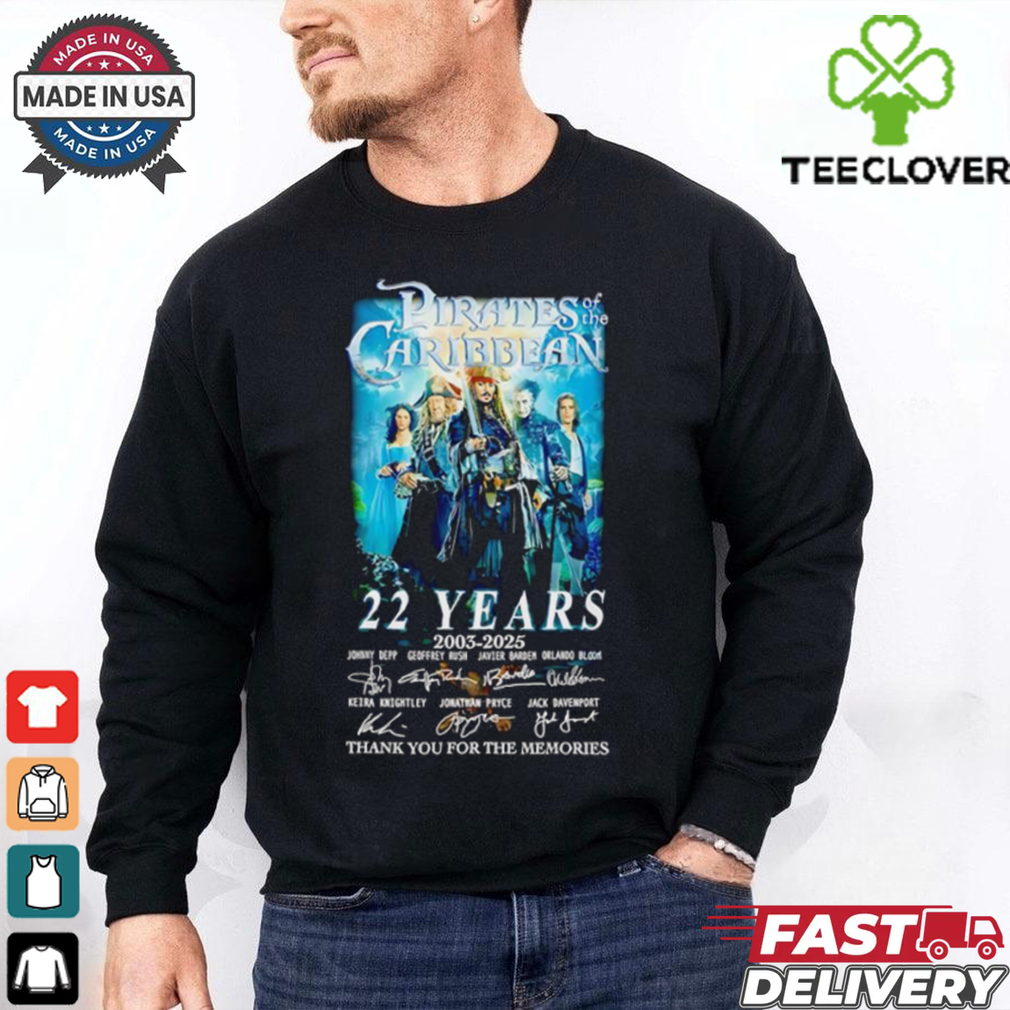 Pirates of the Caribbean 22 years 2003 2025 thank you for the memories shirt Pirates of the Caribbean 22 years 2003 2025 thank you for the memories shirt