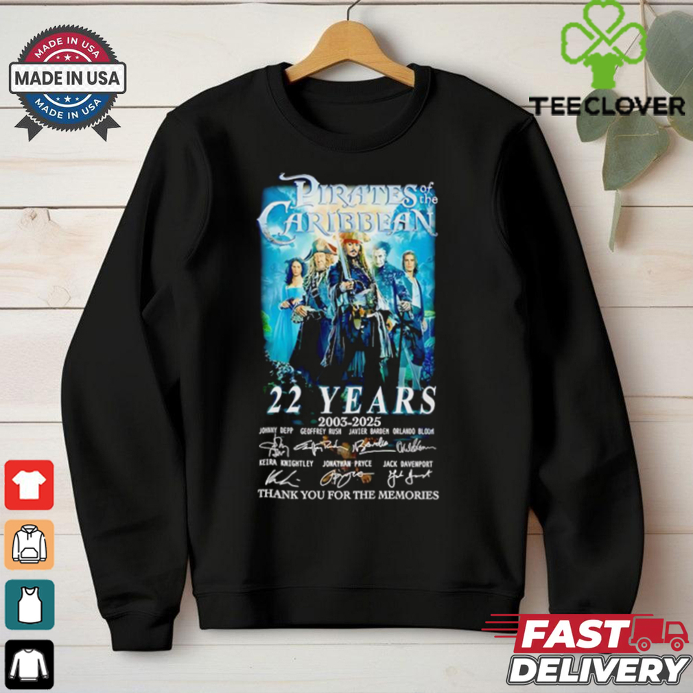 Pirates of the Caribbean 22 years 2003 2025 thank you for the memories shirt Pirates of the Caribbean 22 years 2003 2025 thank you for the memories shirt