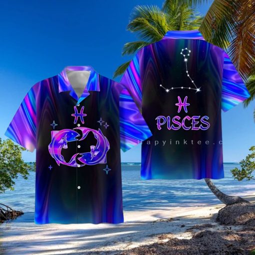 Pisces Zodiac Ultra Holo Star Summer Gift For Unisex Hawaii Shirt