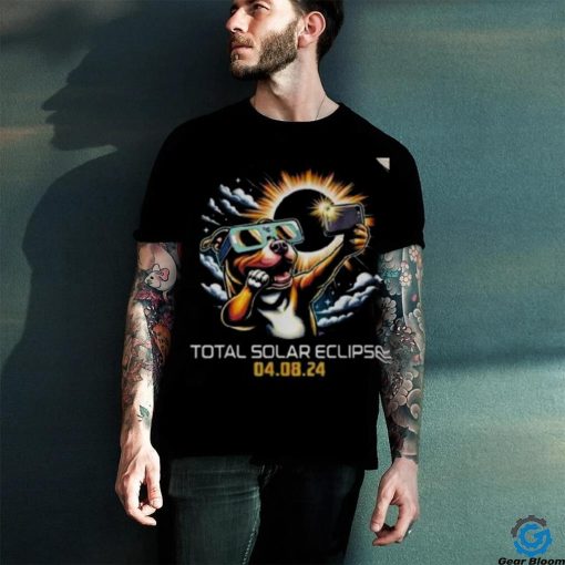 Pit Bull Dog Selfie Solar Eclipse 2024 Shirt