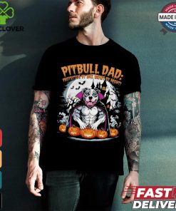 Pitbull dad protector by day beast by night Halloween shirt 1 Pitbull dad protector by day beast by night Halloween shirt
