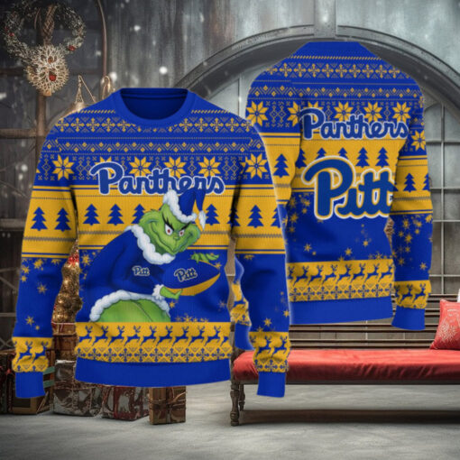 Pittsburgh Panthers Grinch Ugly Christmas Sweater