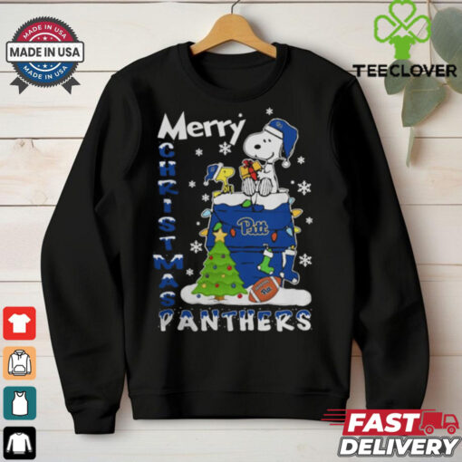 Pittsburgh Panthers Snoopy And Woodstock Merry Christmas Shirt