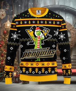 Pittsburgh Penguins Funny Grinch Christmas Ugly Sweater