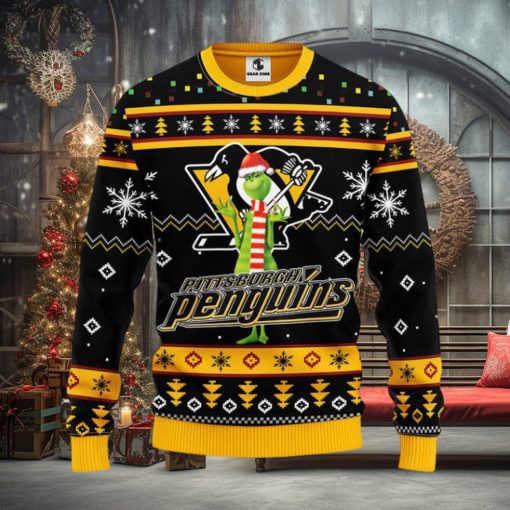 Pittsburgh Penguins Funny Grinch Christmas Ugly Sweater