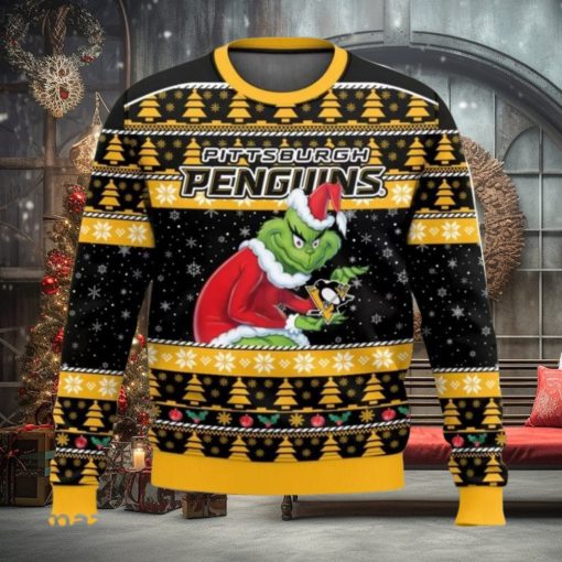 Pittsburgh Penguins Grinch Ugly Christmas Sweater Christmas Gift For Sport Fans
