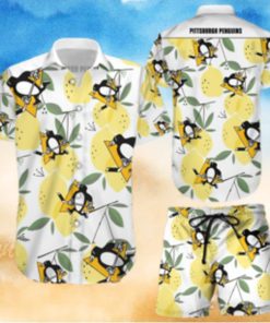 Pittsburgh Penguins Hawaiian Shorts and Shirt Summer Beach Shirt Full Over Print